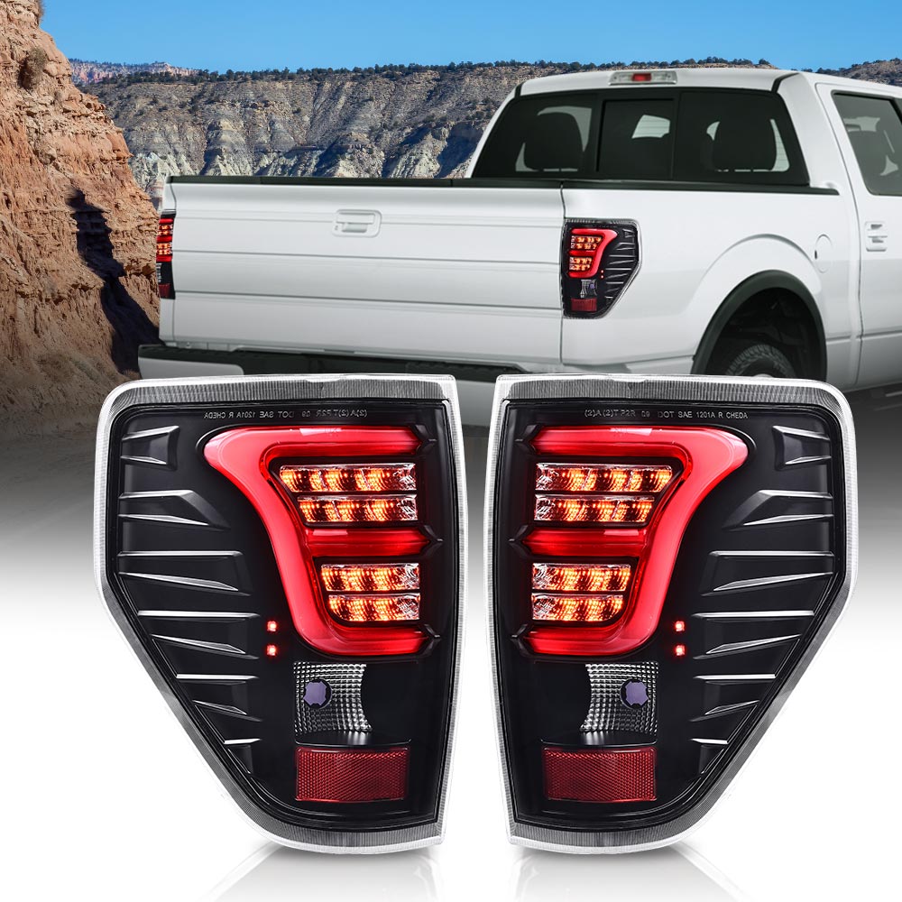 thumbnail image 2 of Transmotor2013 Black LED Tail Light Set For 2009-2014 Ford F-150 – Left & Right, Brake & Parking Lamps 2 of 4